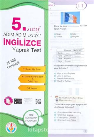 5. Sınıf Adım Adım Işıklı İngilizce Yaprak Test