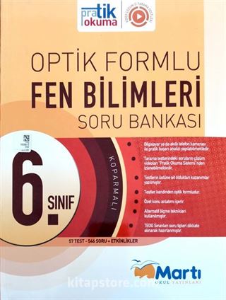 6. Sınıf Fen Bilimleri Soru Bankası Optik Formlu