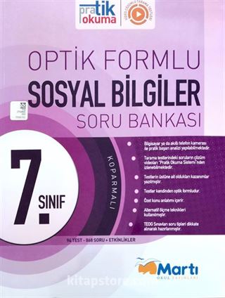 7. Sınıf Sosyal Bilgiler Soru Bankası Optik Formlu