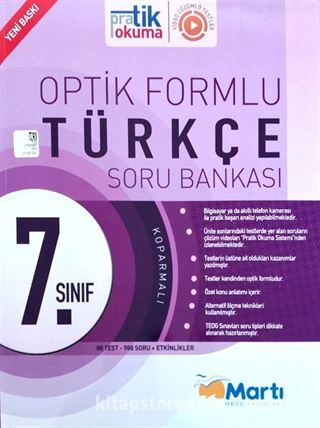 7. Sınıf Türkçe Soru Bankası Optik Formlu