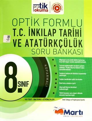 8. Sınıf T.C. İnkılap Tarihi Ve Atatürkçülük Soru Bankası Optik Formlu