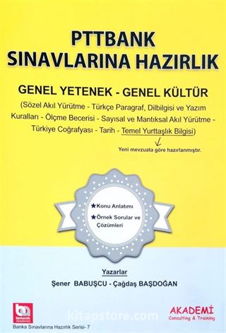 PTTBANK Sınavlarına Hazırlık Genel Yetenek Genel Kültür