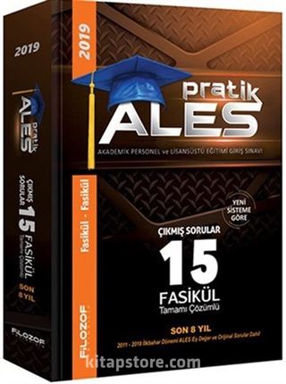 2019 ALES Pratik Son 8 Yıl Tamamı Çözümlü Çıkmış Sorular 15 Fasikül