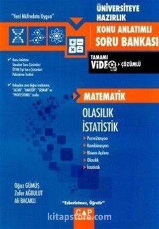 Üniversiteye Hazırlık Matematik Olasılık İstatistik Konu Anlatımlı Tamamı Video Çözümlü Soru Bankası