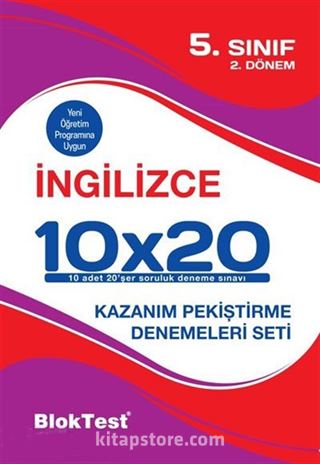 5. Sınıf 2.Dönem İngilizce 10x20 Kazanım Pekiştirme Denemeleri Seti