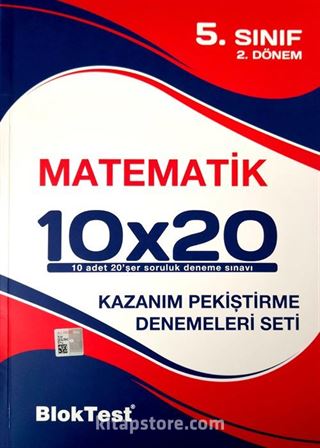 5. Sınıf 2.Dönem Matematik 10x20 Kazanım Pekiştirme Denemeleri Seti