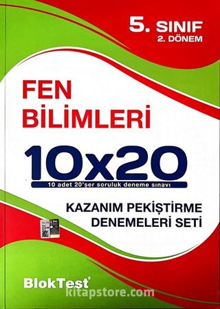 5. Sınıf 2.Dönem Fen Bilimleri 10x20 Kazanım Pekiştirme Denemeleri Seti