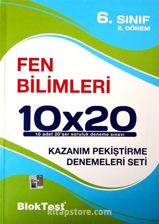 6. Sınıf 2.Dönem Fen Bilimleri 10x20 Kazanım Pekiştirme Denemeleri Seti