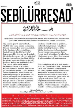 Sebilürreşad Dergisi Sayı:1031 Ağustos 2018