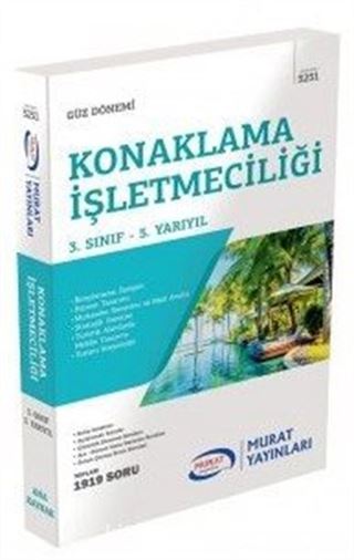 Güz Dönemi Konaklama İşletmeciliği 3. Sınıf 5. Yarıyıl (5251)