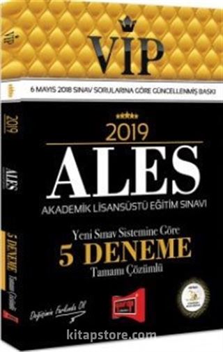 2019 ALES VİP Yeni Sınav Sistemine Göre Tamamı Çözümlü 5 Deneme