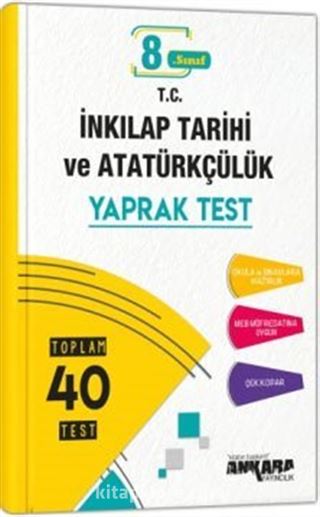 8. Sınıf İnkılap Tarihi ve Atatürkçülük 40 Yaprak Test