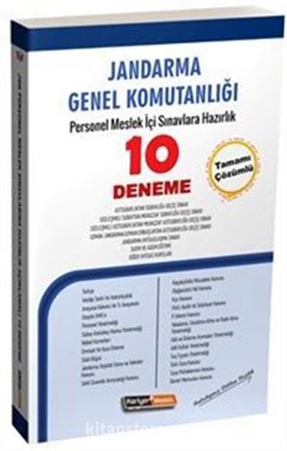 Jandarma Genel Komutanlığı Personel Meslek İçi Sınavlarına Hazırlık Açıklamalı 10 Deneme Sınavı