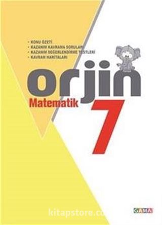 7. Sınıf Orjin Matematik Kazanımlı Kavrama Konu Özetli Soru Bankası