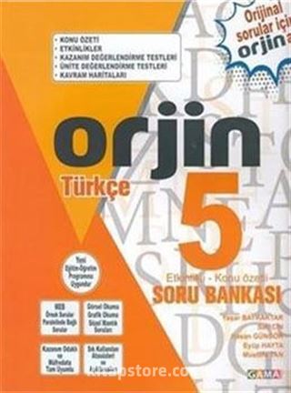 5 Orjin Türkçe Konu Özetli Soru Bankası