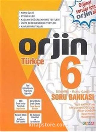 6 Orjin Türkçe Konu Özetli Soru Bankası