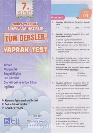 7. Sınıf Tüm Dersler Yaprak Test