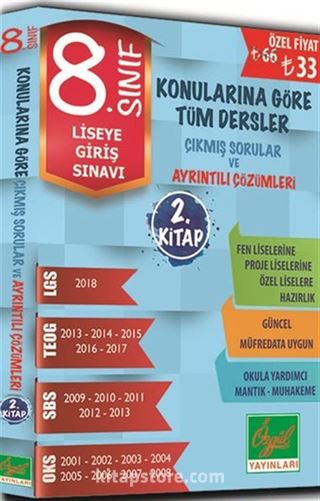 8. Sınıf Konularına Göre Tüm Dersler Çıkmış Sorular ve Ayrıntılı Çözümleri 2. Kitap