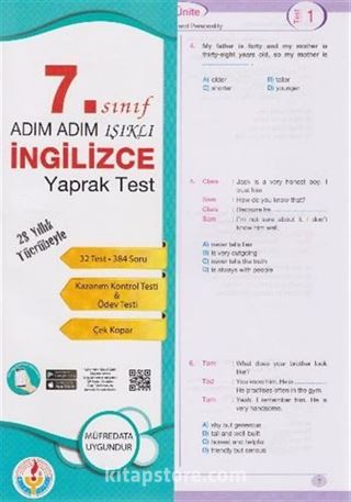 7. Sınıf Adım Adım Işıklı İngilizce Yaprak Test