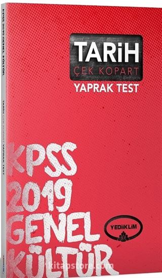 2019 KPSS Genel Kültür Tarih Çek Kopart Yaprak Test