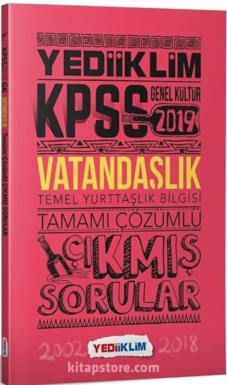 2019 KPSS Genel Yetenek Vatandaşlık Tamamı Çözümlü Çıkmış Sorular