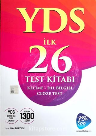 YDS İlk 26 Test Kitabı Kelime-Dil Bilgisi-Cloze Test