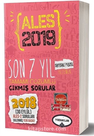 2019 ALES Son 7 Yıl Tamamı Çözümlü Çıkmış Sorular (30 Eylül Ales 2 Ekli)