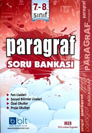 7. ve 8. Sınıf Paragraf Soru Bankası