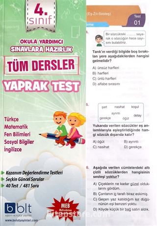 4. Sınıf Tüm Dersler Yaprak Test