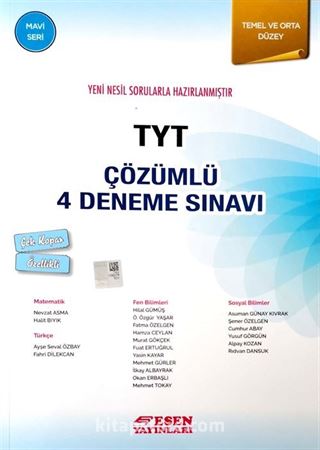 TYT Çözümlü 4 Deneme Sınavı (Temel Ve Orta Düzey)