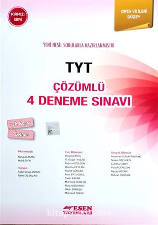 TYT Çözümlü 4 Deneme Sınavı (Orta Ve İleri Düzey)