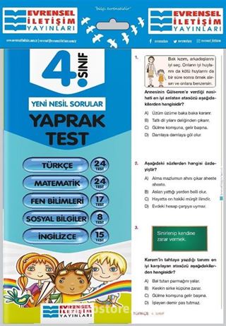 4. Sınıf Tüm Dersler Yaprak Testler