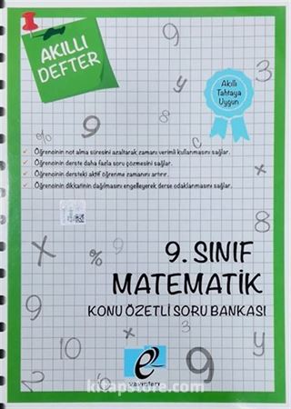 9. Sınıf Matematik Konu Özetli Soru Bankası Akıllı Defter