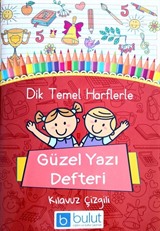 Dik Temel Harflerle Güzel Yazı Defteri Kılavuz Çizgili (Küçük Boy)