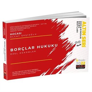 Borçlar Hukuku Özel Hükümler Hocasından Ders Notları