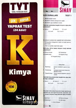 TYT Kimya Çek Kopar Yaprak Test