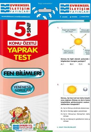 5. Sınıf Fen Bilimleri Konu Özetli Yaprak Test