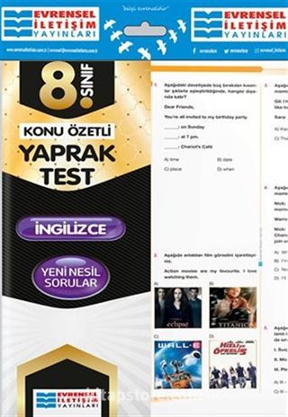 8. Sınıf İngilizce Konu Özetli Yaprak Test