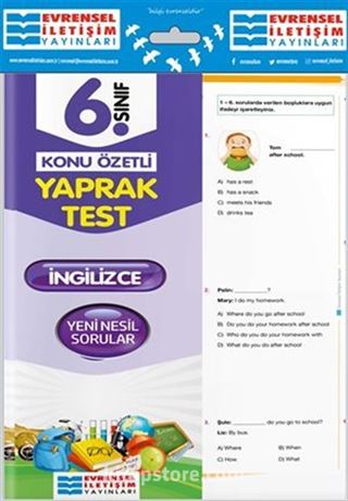 6. Sınıf İngilizce Konu Özetli Yaprak Test