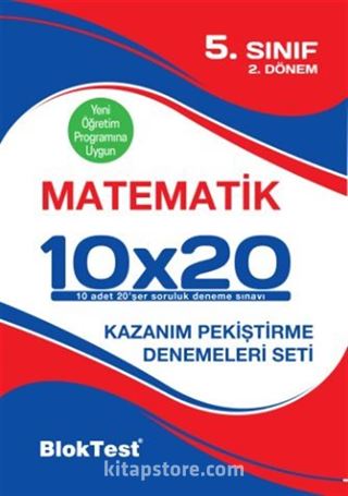 5. Sınıf 1.Dönem Matematik 10x20 Kazanım Pekiştirme Denemeleri Seti