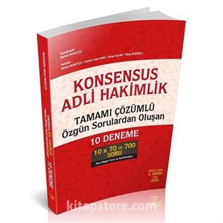 KONSENSUS Adli Hakimlik Tamamı Çözümlü ​Özgün Sorulardan Oluşan 10 Deneme