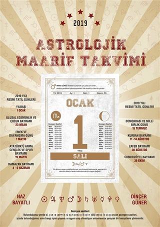 2019 Astrolojik Maarif Takvimi