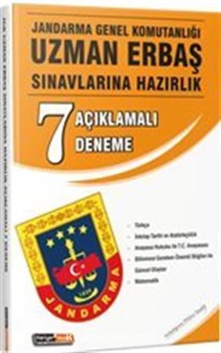 Jandarma Genel Komutanlığı Uzman Erbaş Sınavlarına Açıklamalı 7 Deneme Sınavı