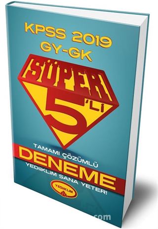 2019 KPSS Genel Yetenek Genel Kültür Süper 5'li Tamamı Çözümlü Deneme