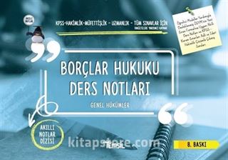 Borçlar Hukuku Genel Hükümler Ders Notları