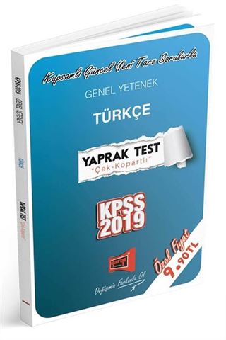 2019 KPSS Genel Yetenek Türkçe Çek Kopartlı Yaprak Test