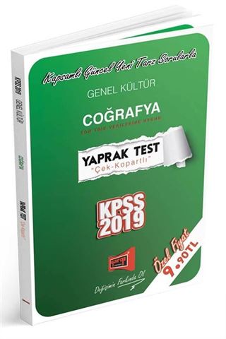 2019 KPSS Genel Kültür Coğrafya Çek Kopartlı Yaprak Test