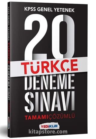 KPSS Genel Yetenek Türkçe Tamamı Çözümlü 20 Deneme Sınavı