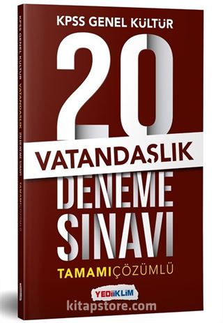 KPSS Genel Yetenek Vatandaşlık Tamamı Çözümlü 20 Deneme Sınavı