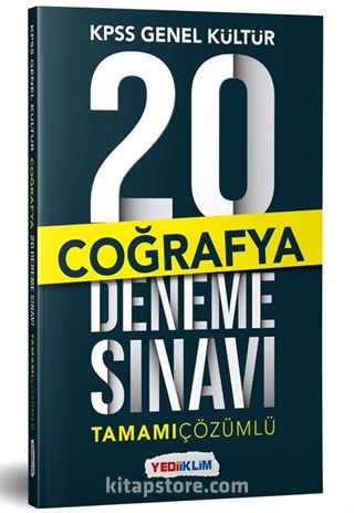 KPSS Genel Kültür Coğrafya Tamamı Çözümlü 20 Deneme Sınavı